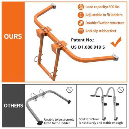 Ladder Stabilizer for Roof Gutter,Heavy Duty Steel Ladder Roof Hook Ladder Stabilizer with Wing Span/Wall Extension Ladder Accessory,Ladder Standoff Arms,Gutter Cleaning Tools