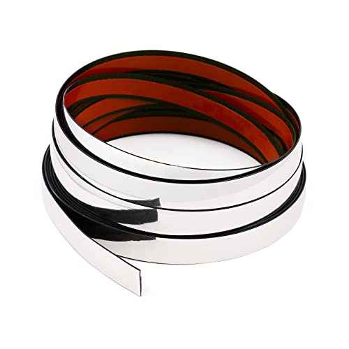 Metallic Silver Molding Trim Flexible PVC Decorative Mirror Border Tape Self Adhesive Vibrant Mirror Like Shiny Decorative Trim for Table, Wall, Mirror, Door, Wardrobe (1/2 in X 16.4 FT, Silver)