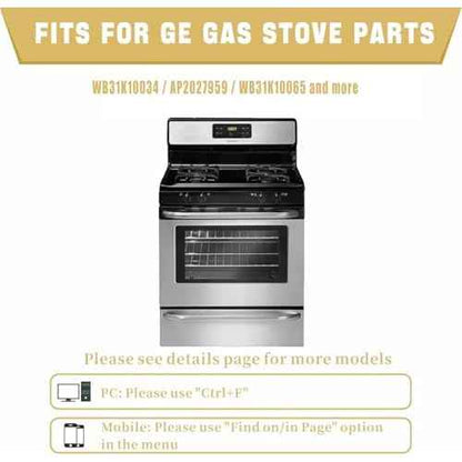 Upgraded WB31K10034 Burner Grates, Cast Iron Replacement Parts for GE Gas Stove Top, 8.54 X 8.54 inches Square Grates 4-Pack