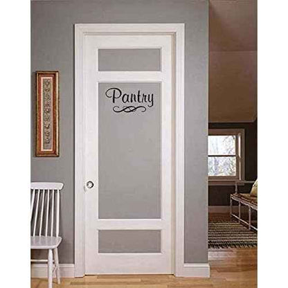 Pantry Sticker/Decal 9x4.5 inches - Vinyl Door Cabinet Cupboard Glass Pantry Label Organizer for Home and Kitchen D?cor