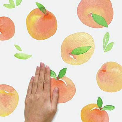 RoomMates RMK4583SCS Sweet Peaches Peel and Stick Wall Decals, Peach, Orange, Yellow, Green