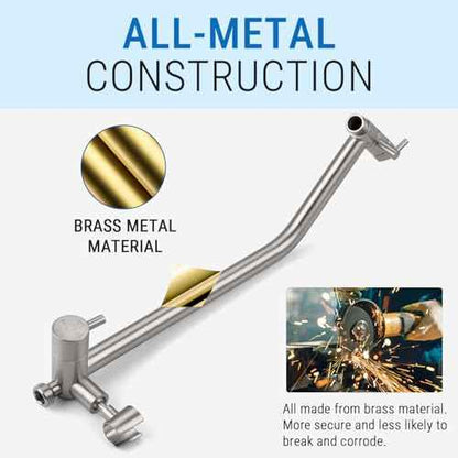 G-Promise All Metal Shower Diverter with Low Holder, Extended 13.5 Inch, 3-Way Diverter Valve with Pause Mode for Handheld and Fixed Shower Heads ? 4-Setting Replacement Part (Brushed Nickel)