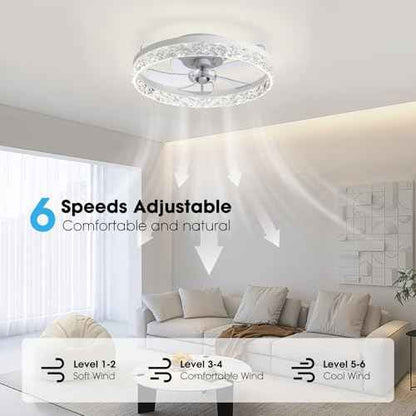 Ceiling Fans with Lights and Remote, 20¡± Ceiling Fan with 3 Blades, Modern Low Profile Ceiling Fan, Noiseless Reversible DC Motor for Bedroom Living Room