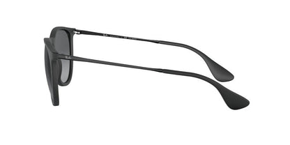 Ray-Ban Unisex RB4171 Erika Round Sunglasses, Rubber Black/Light Grey Gradient Grey Polarized, 54 mm