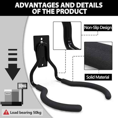 3-H Weed Eater Hanger 4 Pack,2 Garden Hose Holder,2 Screw in Hooks,Utility Weedeater Rack,Tool Hangers for Organizing and Hanging Weed Wacker,Leaf Blower,String Trimmer in Garden