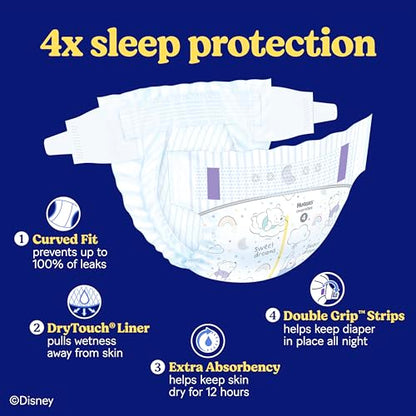 Huggies Size 7 Overnites Baby Diapers: Overnight Diapers, Size 7 (41+ lbs), 68 Ct (2 Packs of 34), Packaging May Vary