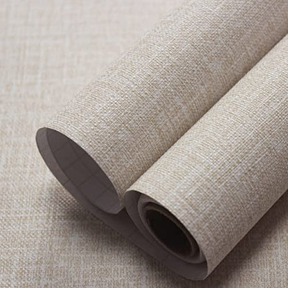 WAPANE Grasscloth Peel and Stick Wallpaper 15.7" x 196.8", Faux Linen Contact Paper for Cabinets/Countertops Removable, Textured Wall Paper Self Adhesive, Vinyl Fabric Wallpaper Waterproof
