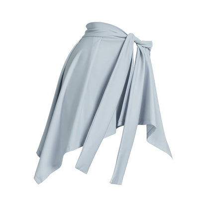 PEHMEA Women's One Piece Straps Yoga Ballet Tennis Jogging Skirts Tie Up Skirts Cover Up (Light Blue, One Size)