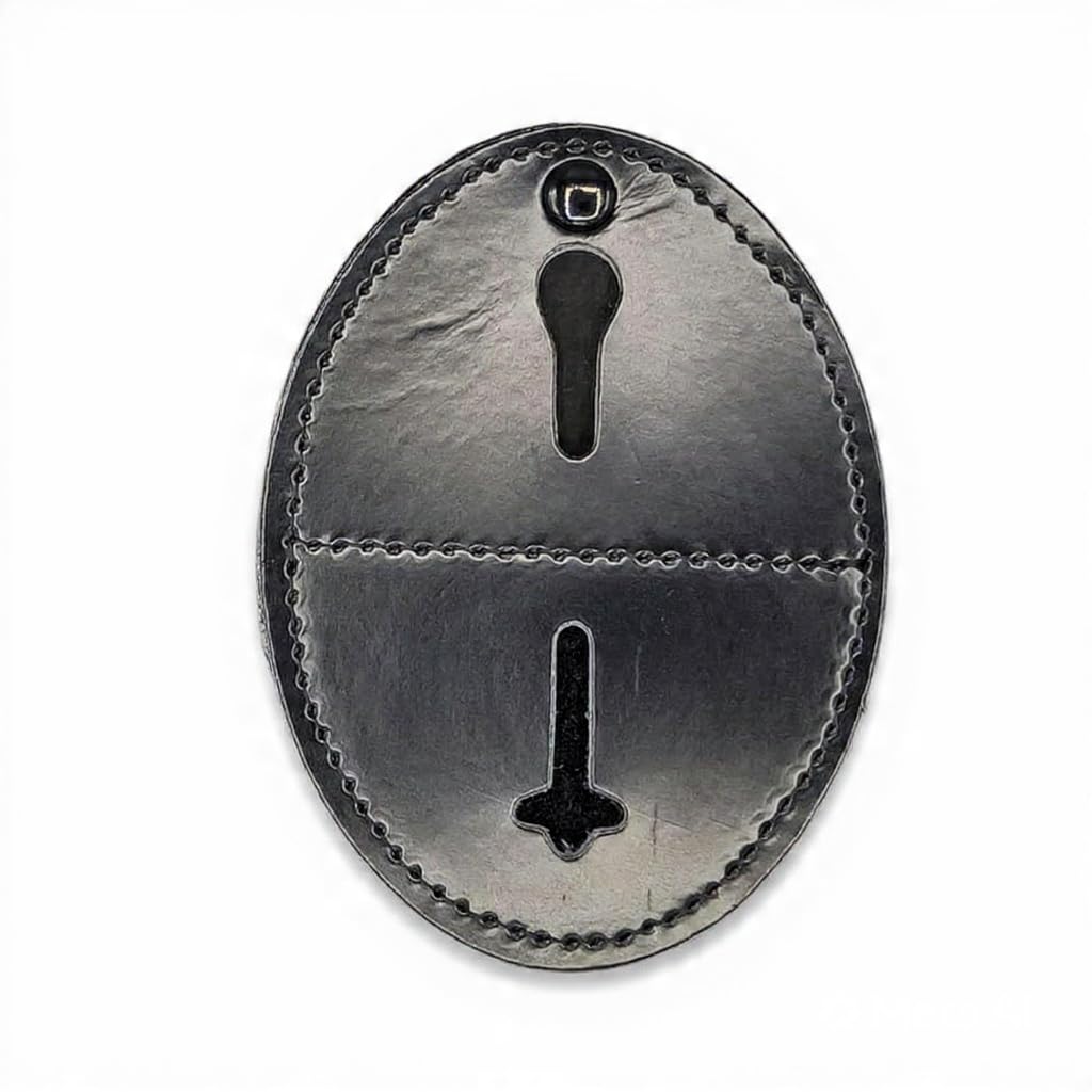 Hero's Pride Universal Oval Badge Holder, Standard Issue Leather Shield Case, Spring Clip and Neck Chain, Hook Fastener, 2-5/8" x 3-5/8" (Badge Not Included)