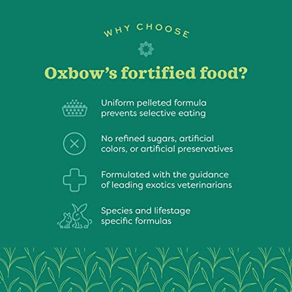 Oxbow Essentials Guinea Pig Food, Adult Guinea Pig, Made with Oxbow Timothy Hay, Pet Food Pellets with Vitamin C, Small Animal Pet Products, Made in USA, High Fiber, 5 lb. bag