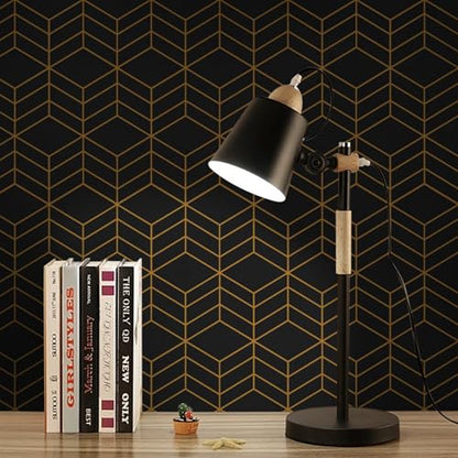 LiKiLiKi Black and Gold Peel and Stick Wallpaper - Modern Geometric, 17.3''118'' Self Adhesive, Removable Decorative Vinyl for Drawer, Shelf, Cabinets