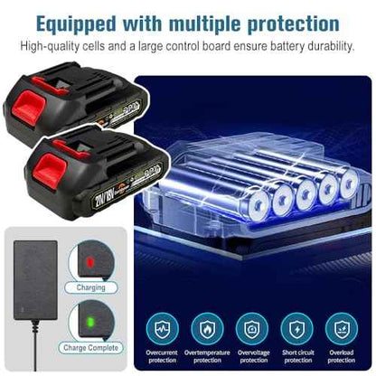 2 pcs Batteries Replacement for Makita, 4.0Ah 4000mAh battery for 18V 20V 21V power tools with a Battery Charger, Battery Compatible with Makita 18V tools,Leaf Blower,weed wacker,Chainsaw,Power washer