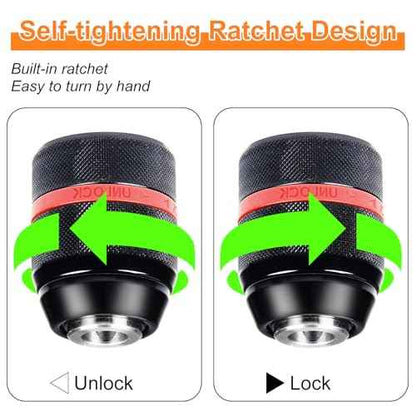 Keyless Drill Chuck for Milwaukee M18, 1/2"-20UNF Mount, 1.5 to 13 mm Clamping Capacity, All-Metal Self-Tightening Chucks, Replacement Power Drill Chucks for Various Purposes