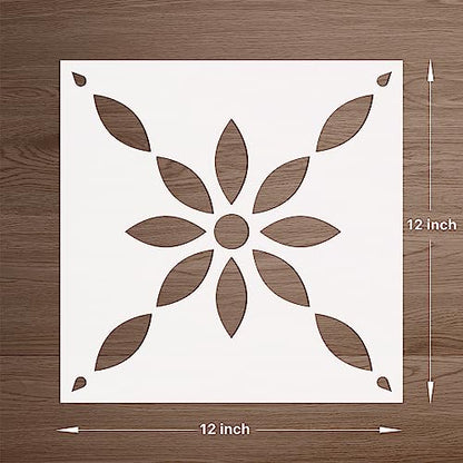 Wall Stencils for Painting Large Pattern 12" x 12", Reusable Large Floor Stencils, Simple Tile Stencils for Decor (NS5)