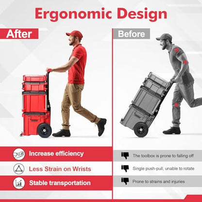 Front Wheels Compatible for Milwaukee Packout Rolling Tool Box,Packout Caster Wheels Accessories for Packout Tool Box,Making Transportation Easier