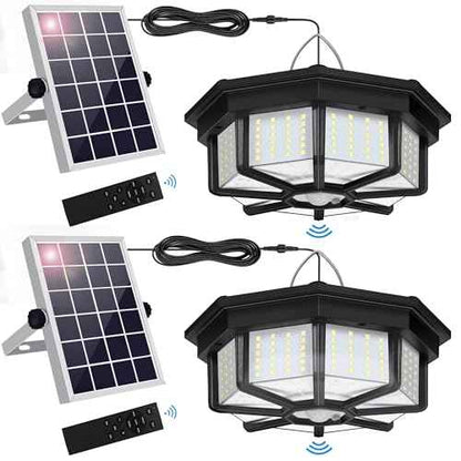 Solar Shed Light Indoor Outdoor 288LED 360¡ÆLighting Solar Lights Work in Daytime with Remote Control, Waterproof Solar Gazebo Lights with Motion Sensor/5 Modes for Home Shed Garage Barn