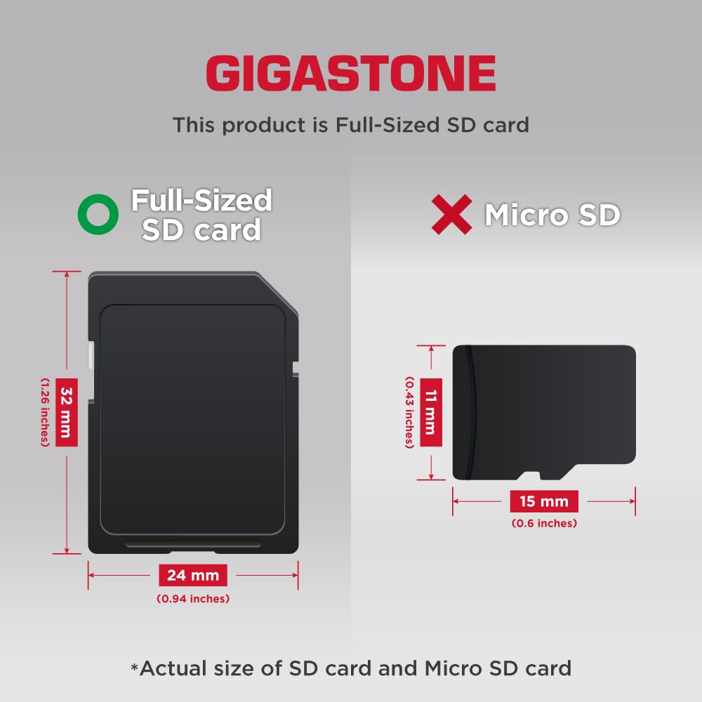 【5-Years Data Recovery】 GIGASTONE 128GB SD Card, 4K Camera Pro, UHS-I A1 V30 U3 Class 10 SDXC Memory Card 4K UHD Video Compatible with Digital Camera, Full-Sized SD Card, with 1 Mini Case