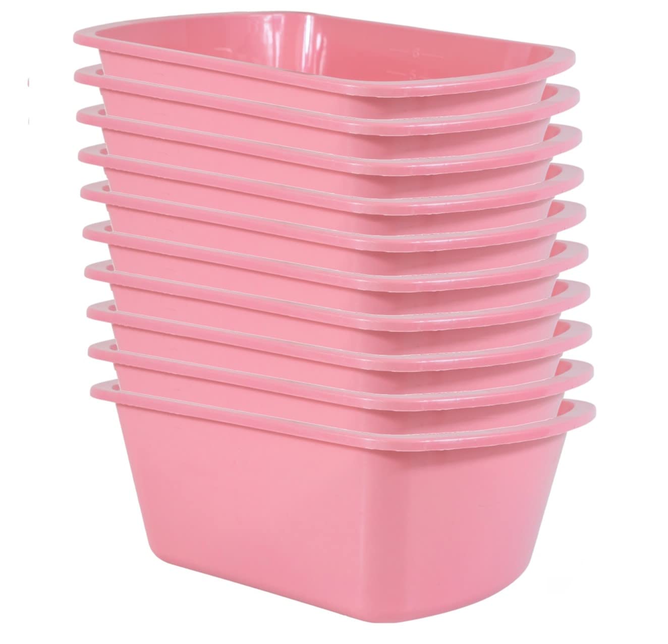 Wash Basins – Rectangular Plastic Hospital Bedside Soaking Tub - Small 7 Qt Graduated Bucket - Portable Washbasin for Washing, Cleaning, Foot Bath, Dishes, Face Cleansing Bowl -13.25 x 10 x 4.5 Inches