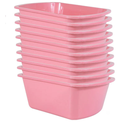 Wash Basins – Rectangular Plastic Hospital Bedside Soaking Tub - Small 7 Qt Graduated Bucket - Portable Washbasin for Washing, Cleaning, Foot Bath, Dishes, Face Cleansing Bowl -13.25 x 10 x 4.5 Inches