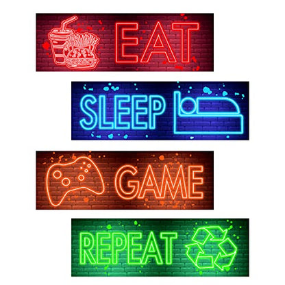 Neon Video Game Wall Decal Gaming Wall StickerDecor Boy Gamer Wall Stickers Game Decor for Boys Room Video Game Art Gaming Pictures for Playroom Decor