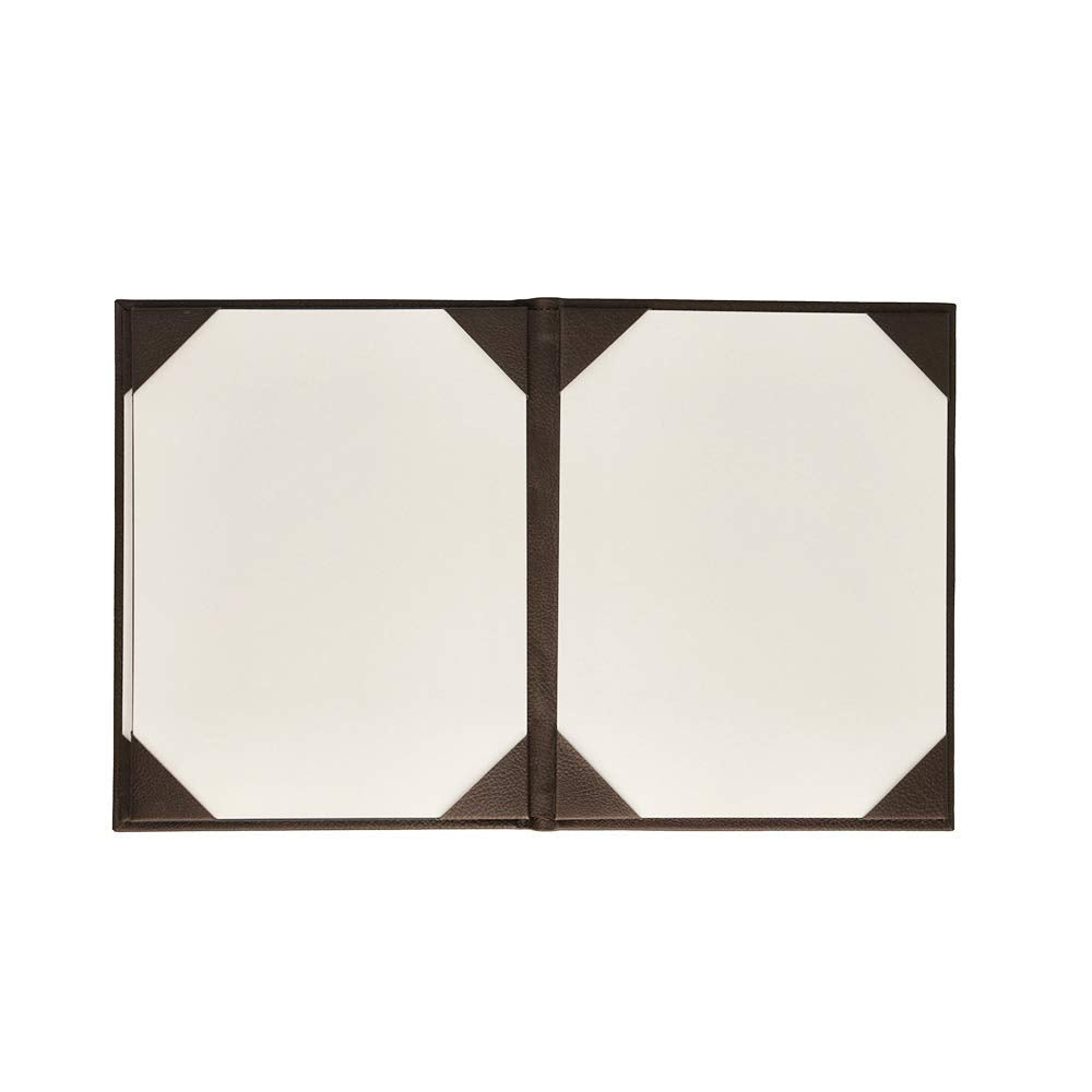Menu Covers Made of Premium Faux Leather (10-Pack) - 8.5" X 11" - 4 Views - Brown