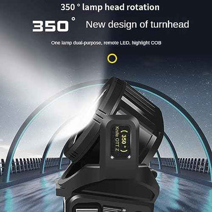 1300000 L Spotlight, Rechargeable Led Spotlight Flashlight with 350¡Æ Rotate Head, 9 Modes Super Bright Spot Lights Outdoor Handheld, IPX6 Waterproof Solar Flashlight for Emergencies