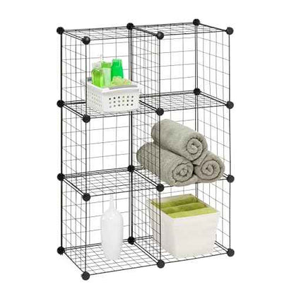 Honey-Can-Do 6 Cube Black Storage Set SHF-09484 Black