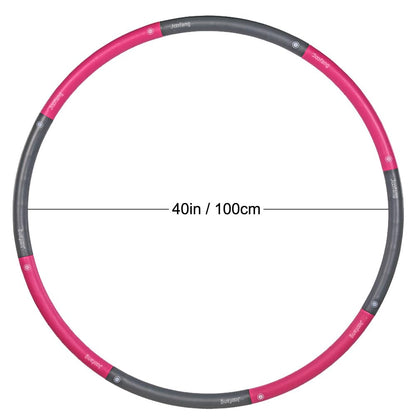 Joofang 5lb Exercise Hoops for Adults, 8 Detachable Sections for Weight Loss, Soft Fitness Hoop Fat Burning, 40in Large Weigthed Hoola Hoop with No Wavy Ridges, Home Gym Core Workout