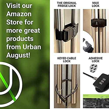 Urban August French Door Refrigerator Lock, Black, Combination Lock, Passcode Unlock