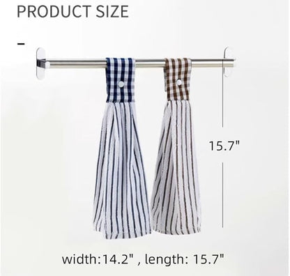2 Pcs Kitchen Cotton Classical Striped Towel/Absorbent Towel/Hanging