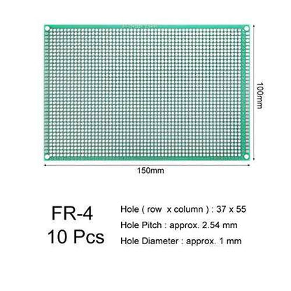 uxcell 10pcs 10x15cm Double Sided PCB Board Universal Printed Circuit Proto Board for DIY Soldering Electronic Projects Practice Test Circuit