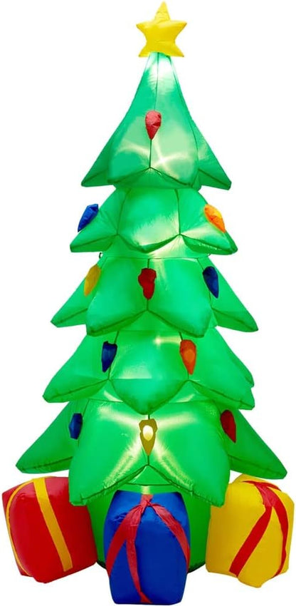 7 FT Inflatable Christmas Tree, Christmas Tree with 3 Gift Wrapped Boxes, Christmas Decoration for Indoor Outdoor Yard Garden