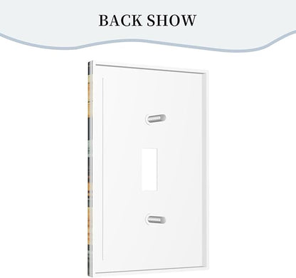 Butterflies Flower Garden Light Switch Covers 1 Gang Single Toggle Wall Plate Decorative Switchcover Electrical Switchplate for Country Living Decor