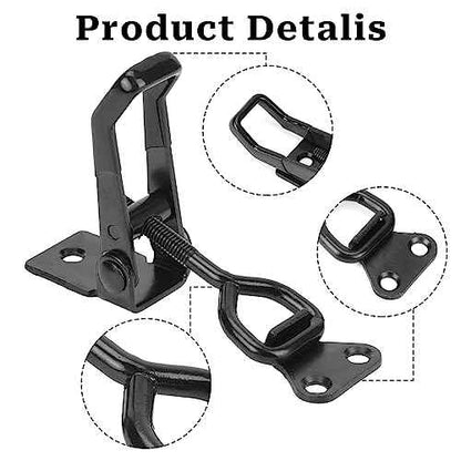 2 PCS Black Toggle Latch Clamp 300lbs Heavy Duty Adjustable Pull Latch - Quick Release Smoker Door Metal Clamps for Box, Gate, Cabinet, Case