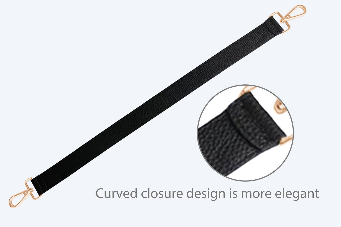 Live Up 24.8” Leather Replacement Strap for Handbags with Metal Buckles(Black-Gold Hardware)