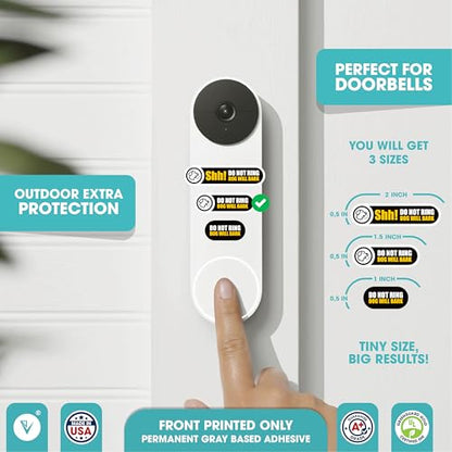 Tiny Do Not Ring Dog Will Bark Sticker | 3 Sizes Dog Will Bark Stickers | Do Not Ring Sticker for Doorbell | Tiny Size Perfect for Video Doorbell | Matte Black Waterproof Vinyl Sign