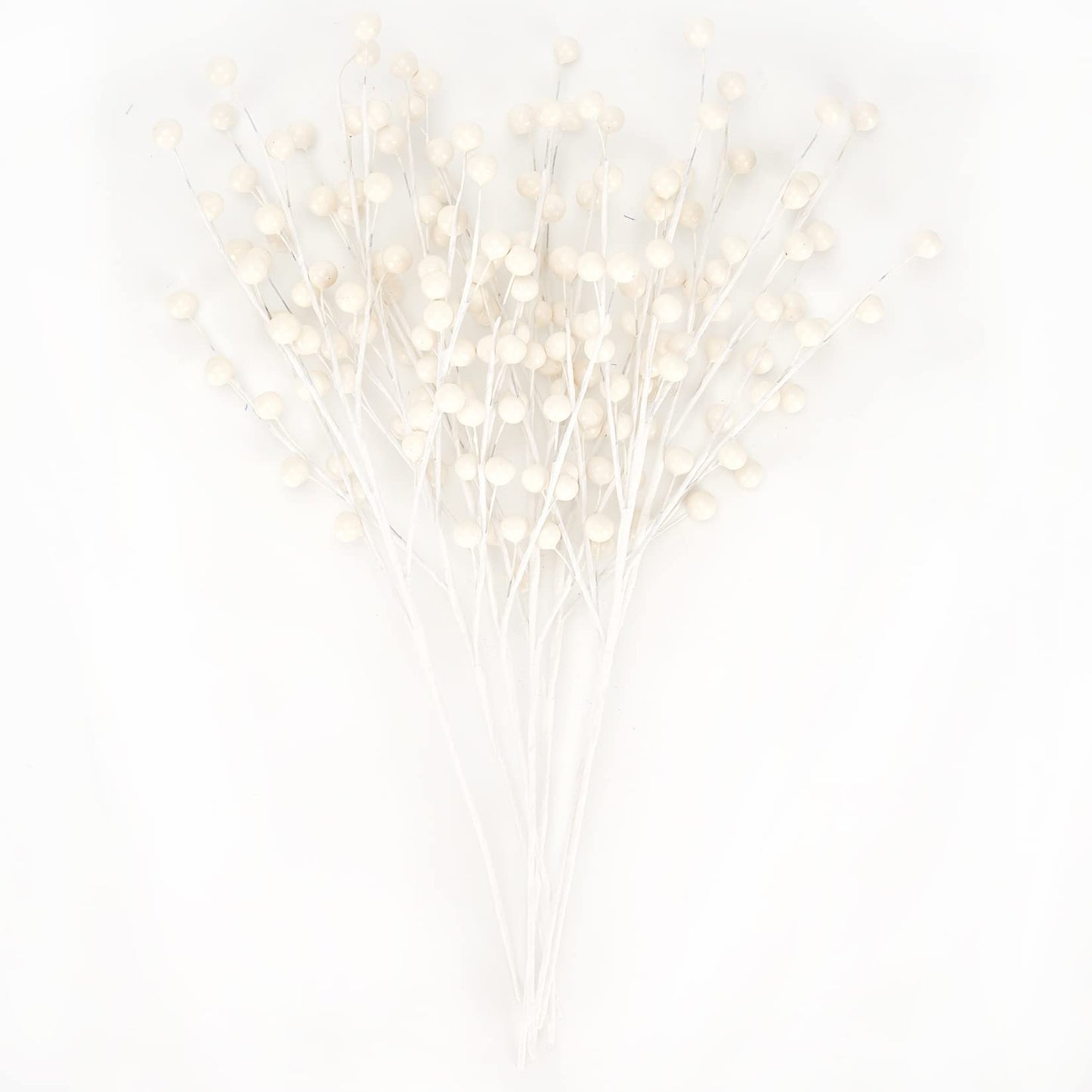 Osfvn Christmas Berries Picks Set of 12 Xmas Tree Decorations 14inches White Holly Berry Stems Decorative Artificial Floral Picks for Holiday Wreath Garland Floral Table Arrangement Decor