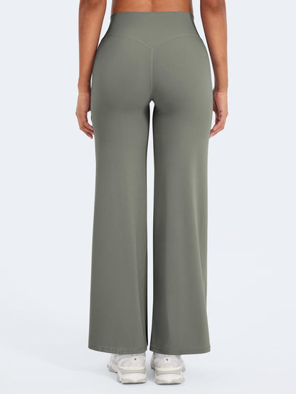 YEOREO Workout Leggings Womens No Front Seam Straight Leggings 29" High Waist Buttery Eddiy Gym Yoga Pants Gray Green XL