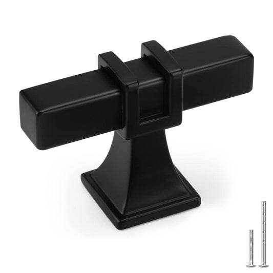 Lepatape 10 Pack Cabinet Knobs Black Dresser Drawer Knobs - Black Kitchen Cabinet Pulls T Bar Kitchen Hardware