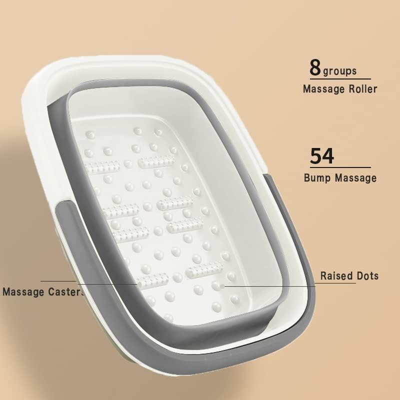 Collapsible Foot Bath Basin for Soaking Feet,Pedicure Foot Spa, Foot Tub with Handles and Massage Acupoint,Multifunction Collapsible feeting Soak Tub-Green