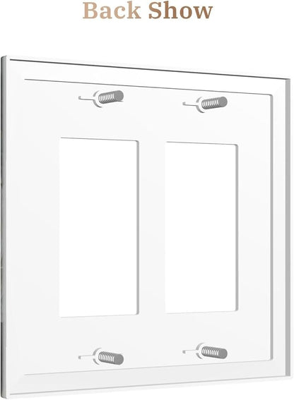 Decorative Art Light Switch Covers Butterflies & Peonies 2 Gang Dual Rocker Outlet Switch plate Faceplate GFCI for Home Decor