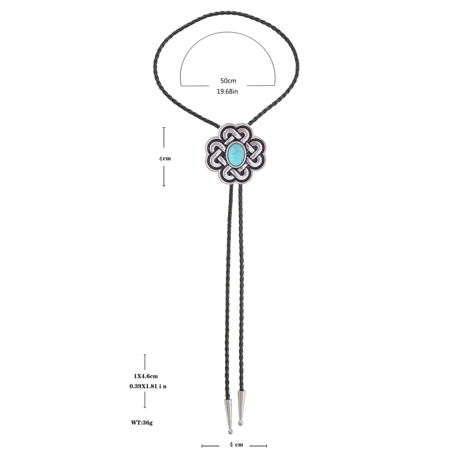 Bjesinmo Western Bolo Tie for Men Vintage Turquoise Bolo Tie Flower Women Rodeo Cowboy Leather Necktie Accessories