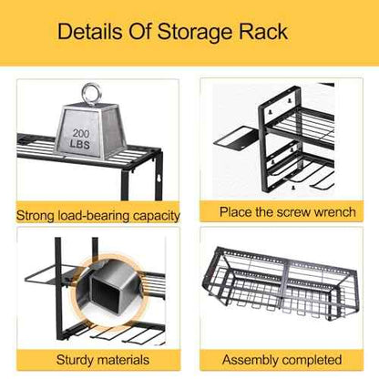 Power Tool Organizer for Tool Storage,7 Drill Holder Wall Mount and Storage Rack for Garage Organization, Heavy Duty Metal Tool Shelf for Father's day Gift