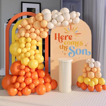 Here Comes The Son Sign Decal for Balloon Arch Backdrop, Large Adhesive Sign Decal Letters Wall Sticker for Boho Sun Themed Party Photo Props Background