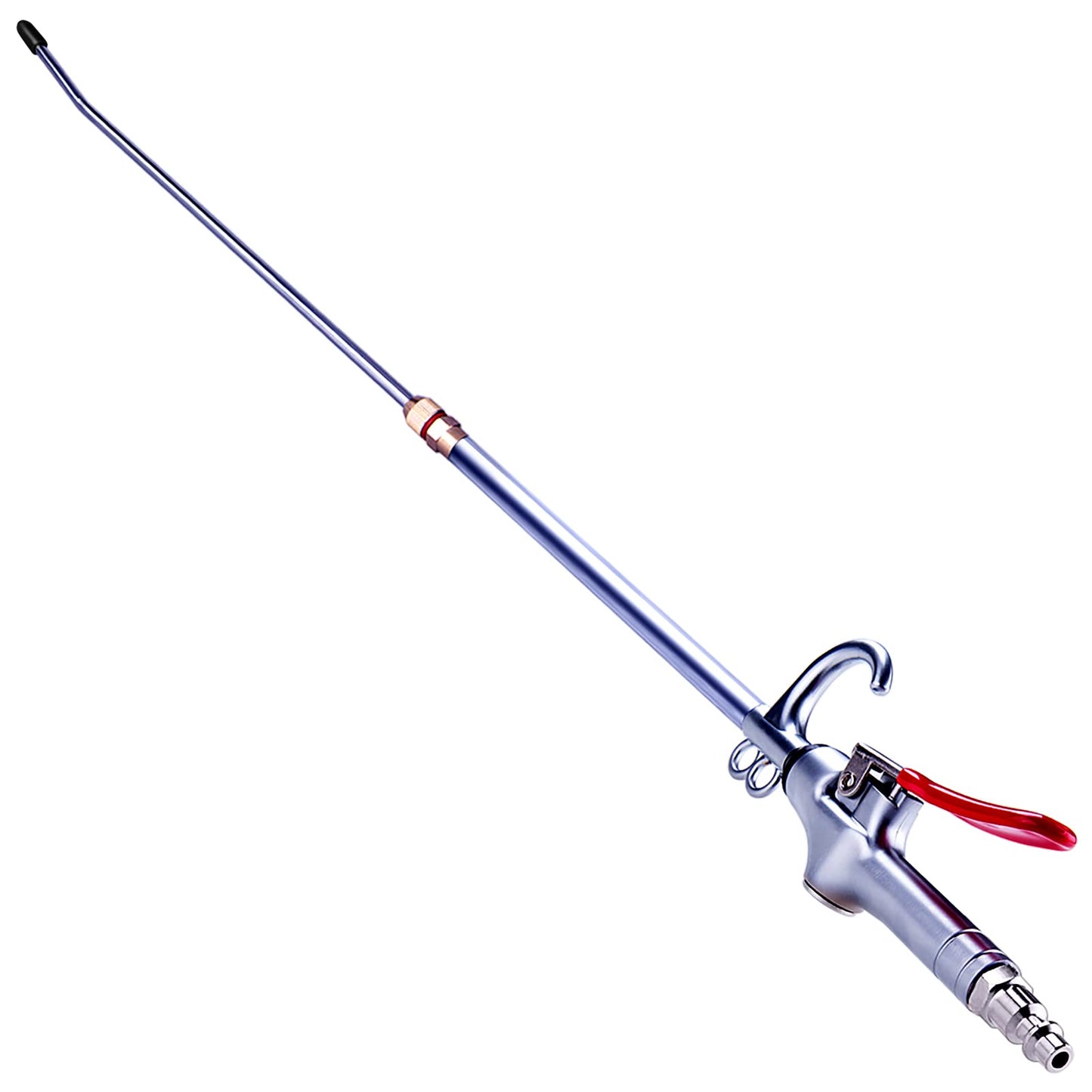 High Volume Powerful Industrial Air Blow Gun, 17-26 Inch Extensible Stainless Steel Air Flow Nozzle, Pneumatic Air Compressor Accessories Tool, Extended Dust Air Blower Gun with 360 Degree Swivel Hook