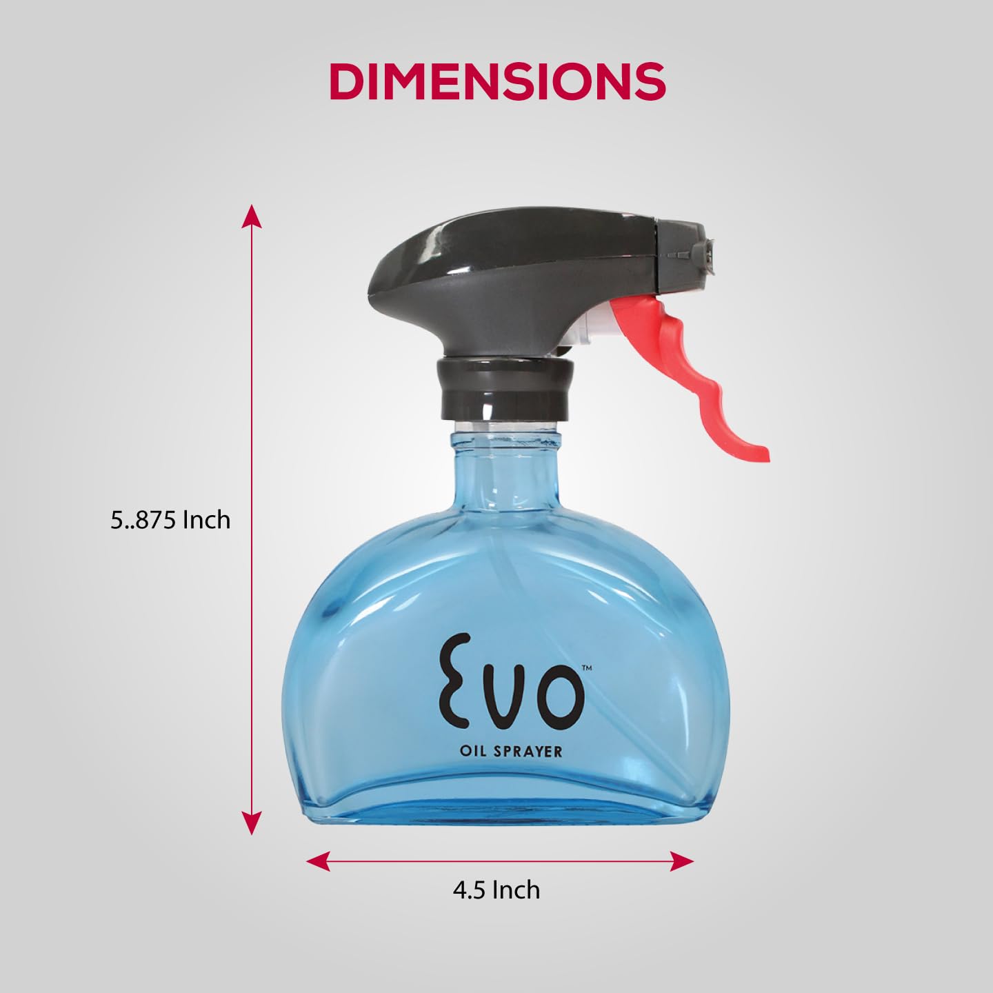 Evo Oil Sprayer Glass, Non-Aerosol for Olive, Cooking Oils, and Vinegars, Yellow, 6-Ounce Capacity