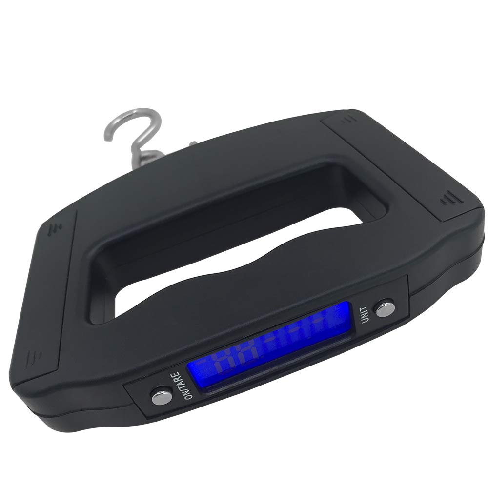 AFUNTA 50Kg 10g Luggage Weight Scale, LCD Luggage Scale Travel Digital, Fish Scale, Home Electronic Portable Hanging Weight Hook Travel Luggage Scale