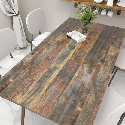 Wallercity Vintage Butcher Block Contact Paper for Countertops Vinyl Red/Brown Thick Waterproof Bathroom Wood Grain Peel and Stick Wallpaper for Cabinets Table Top Kitchen Backsplash 15.8''x78.7''