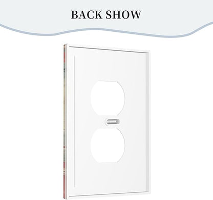Colorful Feathers Blue Red Light Switch Cover 1 Gang Outlet Plate Single Duplex Wall Plate Covers Decorative Switchplate Covers Electrical Faceplate for Home Decor