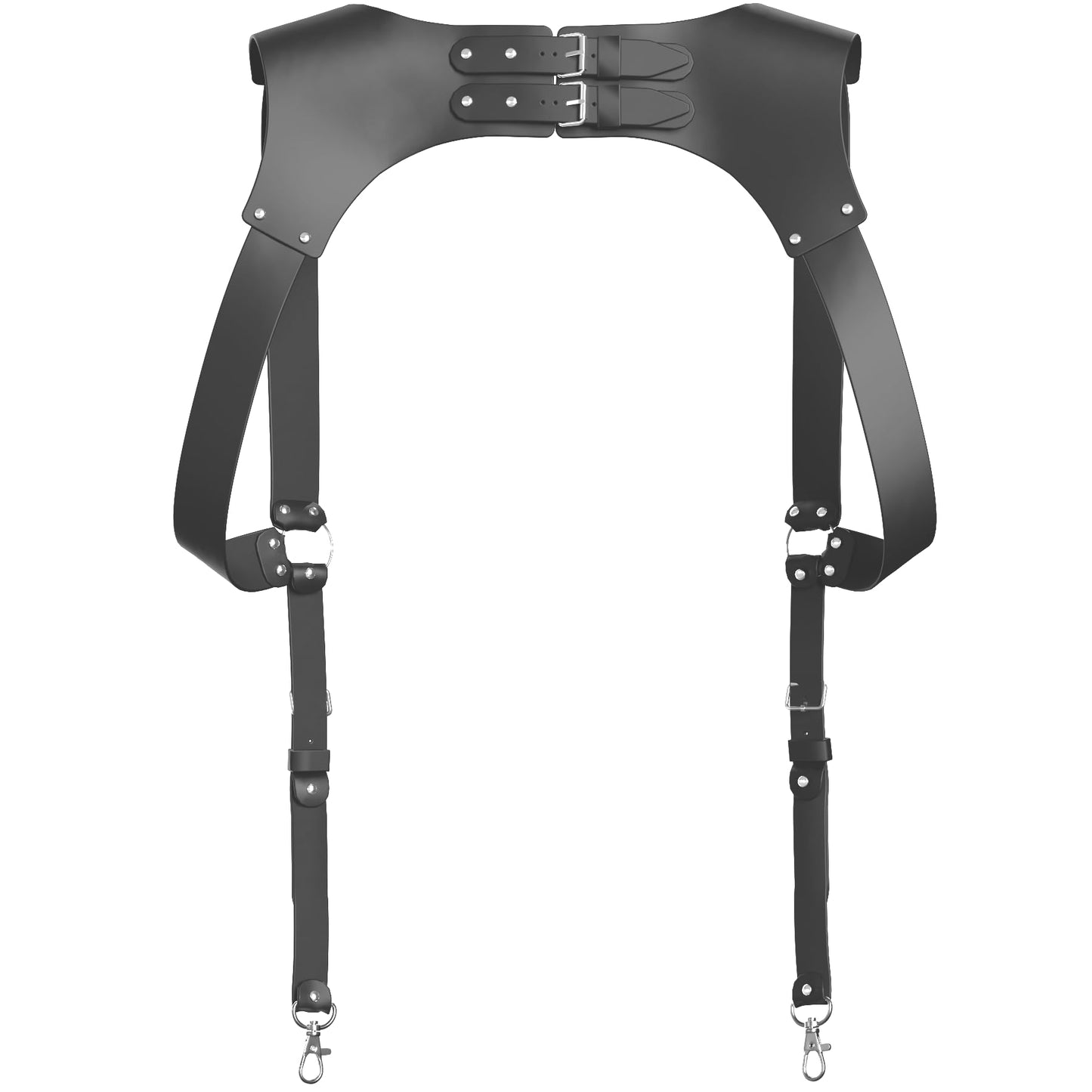 Voolup - Top Grain Genuine Leather Black Suspenders for Men | Leather Suspenders for Men Heavy Duty | Groomsmen Wedding Gift | Adjustable Metals Clips for Dress Pants and Jeans